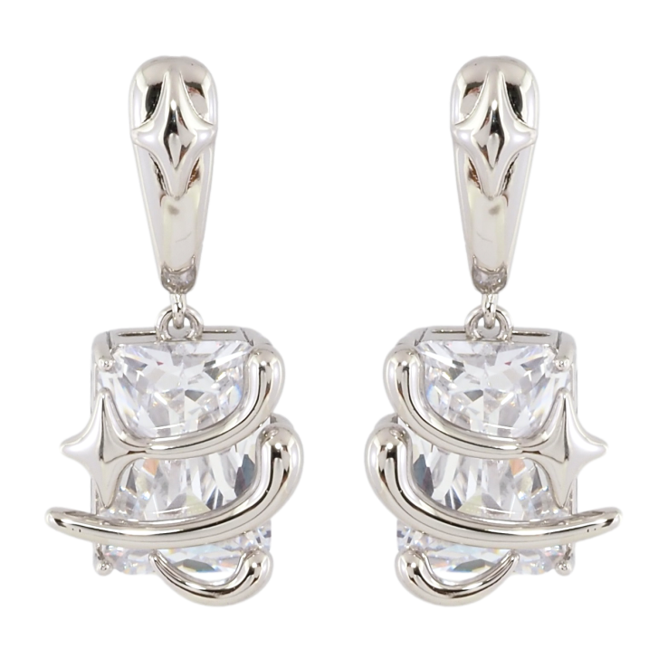 Серьги Xuping Родий пусеты Подвески с фианитами фото №19