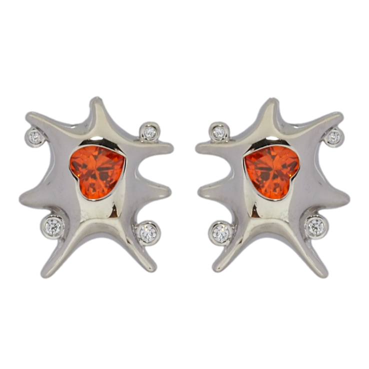 Серьги Xuping Родий пусеты Декоративные с красными кристальными сердечками фото №12 Серьги Xuping Родий пусеты Декоративные с красными кристальными сердечками фото №12