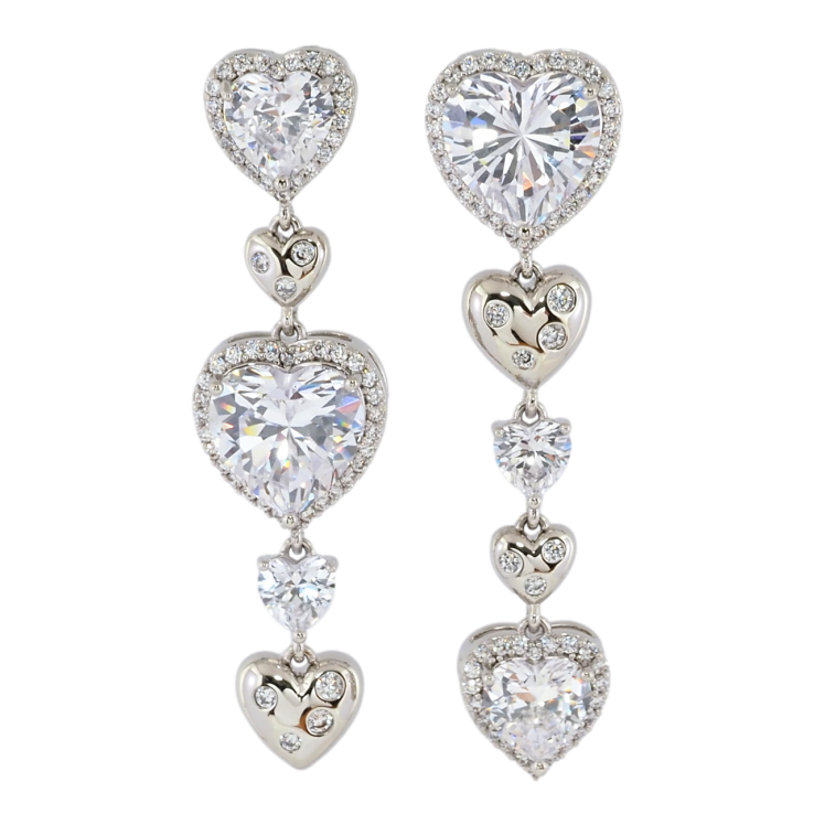 Серьги Xuping Родий пусеты Ассиметричные кристальные сердечки фото №18 Серьги Xuping Родий пусеты Ассиметричные кристальные сердечки фото №18