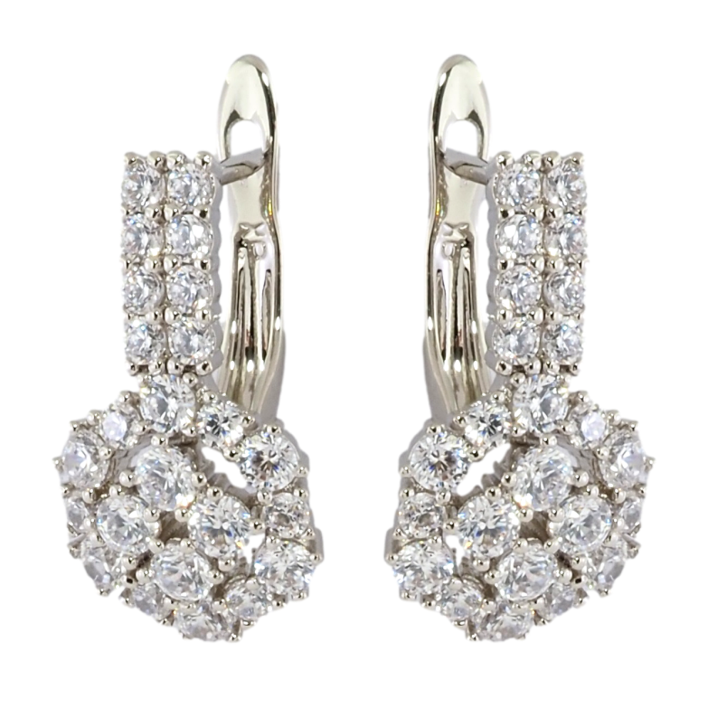 Серьги Xuping Родий английский замок Инкрустация цирконием фото №1