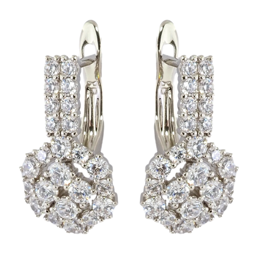 Сережки Xuping Родій англійський замок Інкрустація цирконієм фото №1