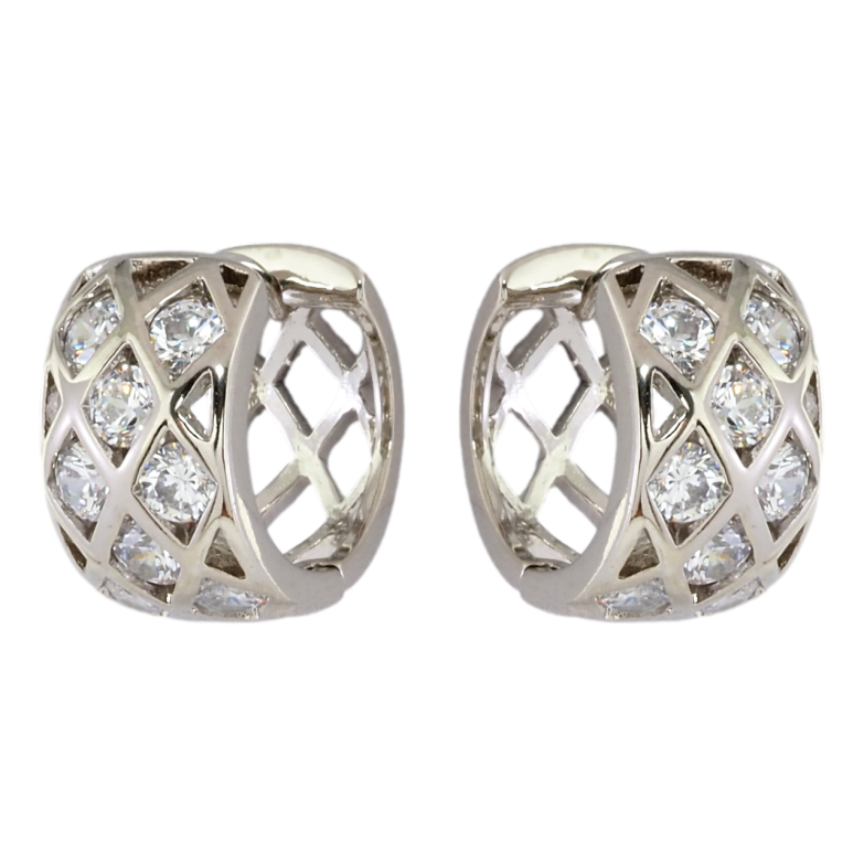 Серьги Xuping Родий колечки Вставки циркония фото №1