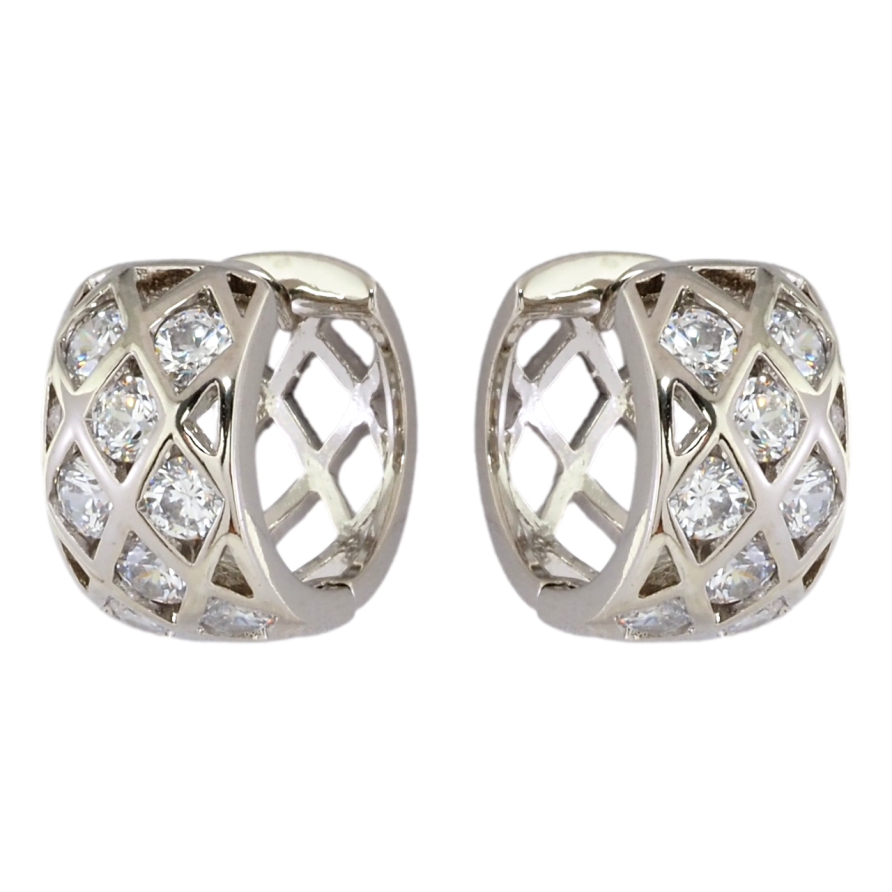 Серьги Xuping Родий колечки Вставки циркония фото №1