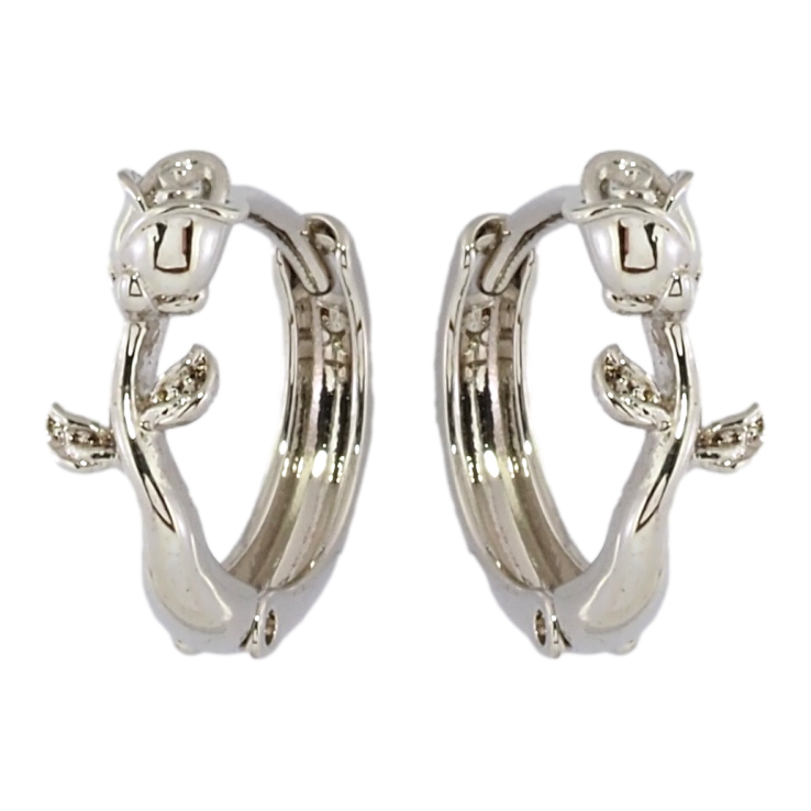 Серьги Xuping Родий колечки Цветочки фото №10