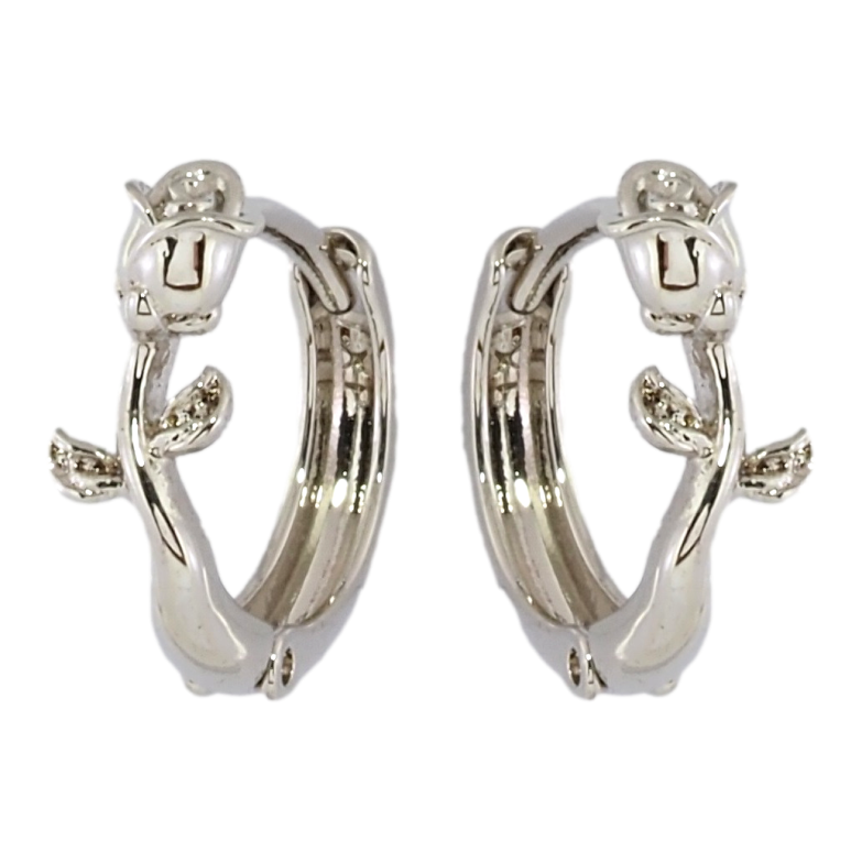 Серьги Xuping Родий колечки Цветочки фото №1