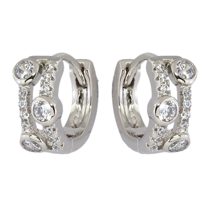 Серьги Xuping Родий колечки Инкрустация цирконием фото №22