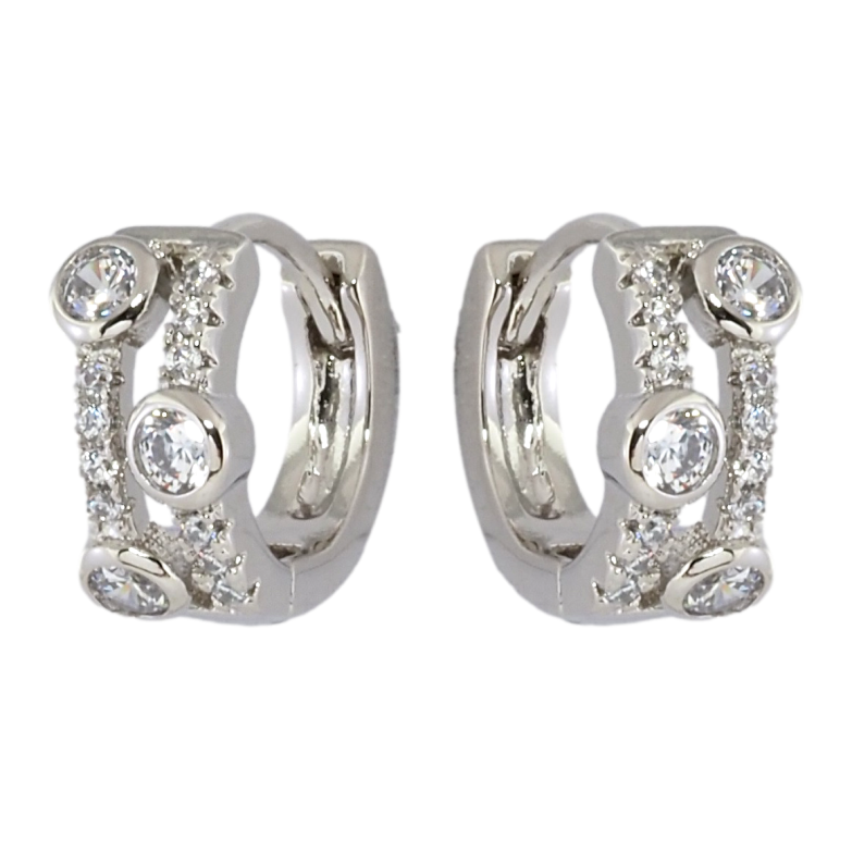 Сережки Xuping Родій колечка Інкрустація цирконієм фото №1