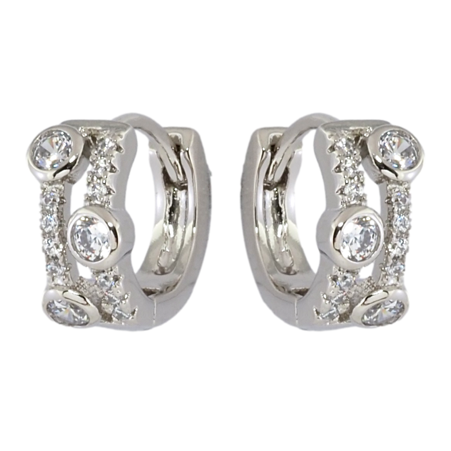 Серьги Xuping Родий колечки Инкрустация цирконием фото №1