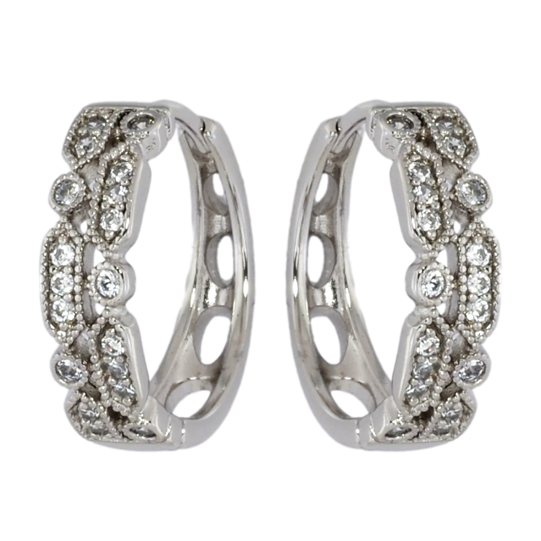 Сережки Xuping Родій колечка Візерунок з інкрустацією цирконієм фото №1