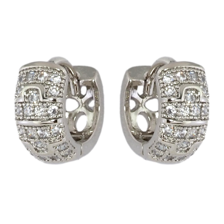 Серьги Xuping Родий колечки Узор с инкрустацией цирконием фото №15