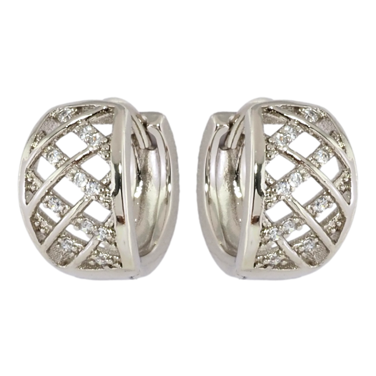 Серьги Xuping Родий колечки Узор с цирконием фото №12