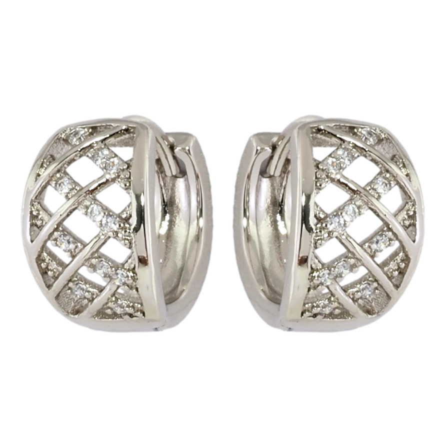 Серьги Xuping Родий колечки Узор с цирконием фото №1