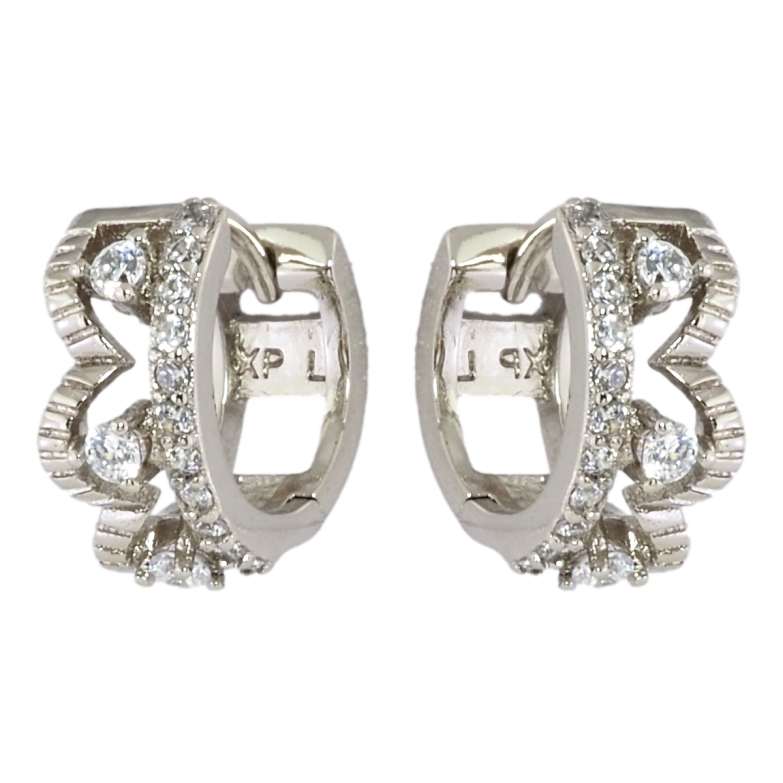 Серьги Xuping Родий колечки Декоративный узор с цирконием фото №1