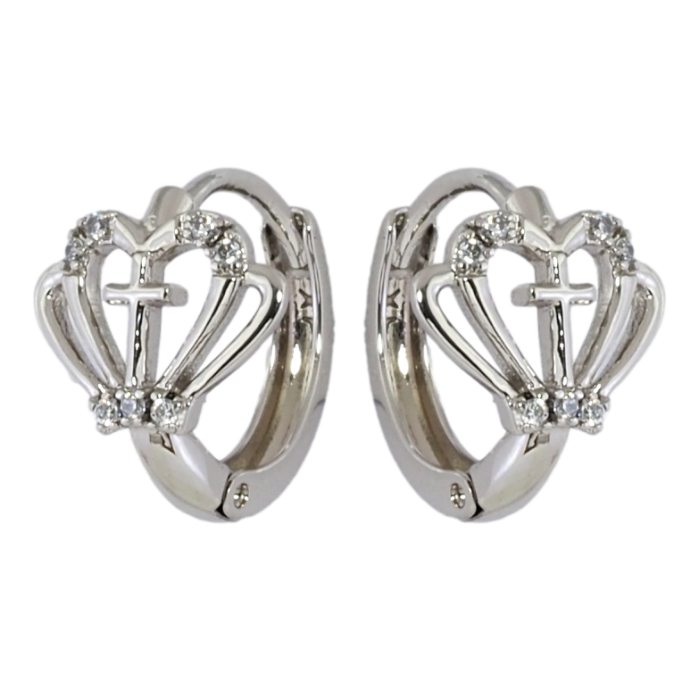 Сережки Xuping Родій колечка Візерунок корона з хрестиком фото №1