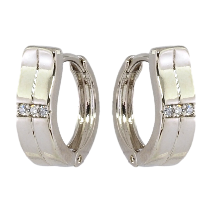 Серьги Xuping Родий колечки Узор с цирконием фото №14