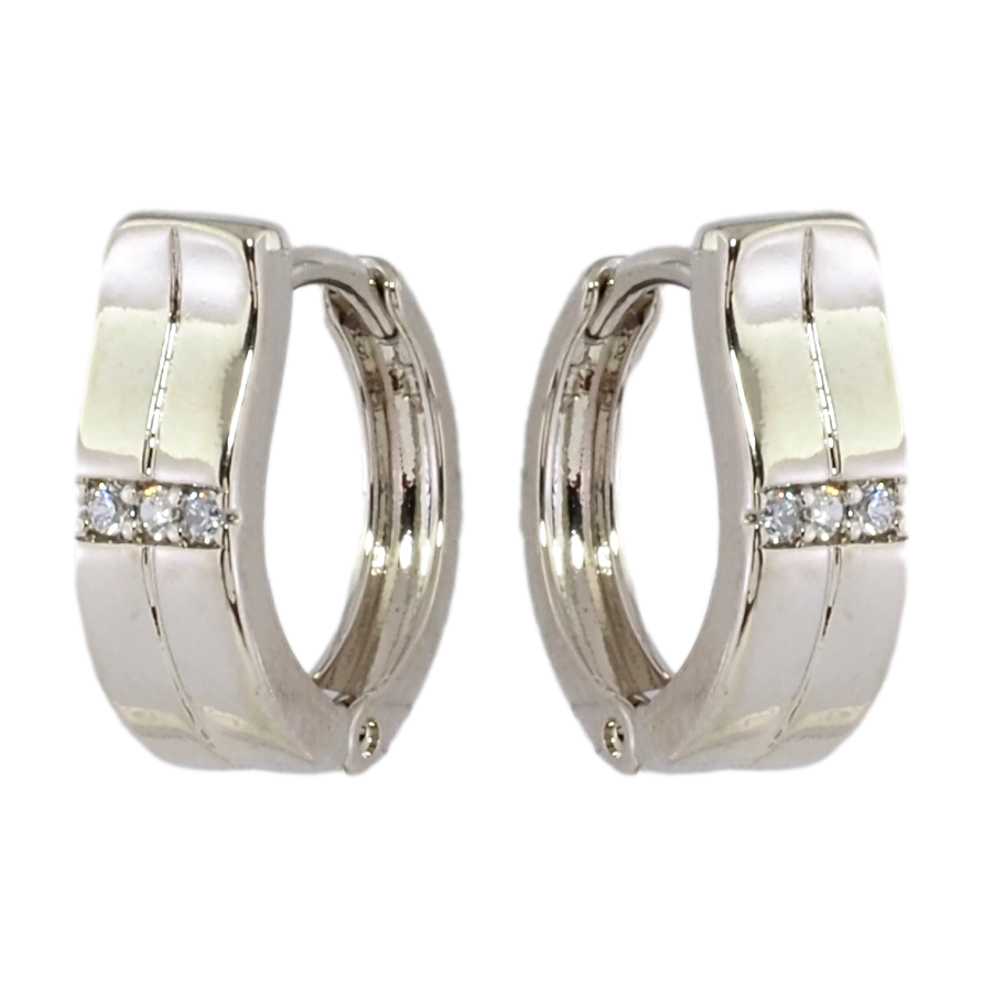 Серьги Xuping Родий колечки Узор с цирконием фото №1