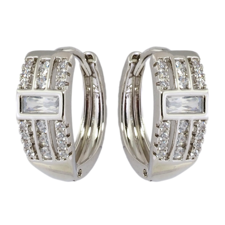 Серьги Xuping Родий колечки Узор с цирконием фото №13