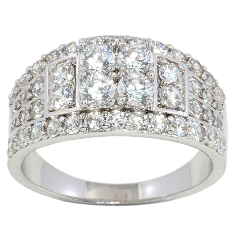 Кольцо Xuping Родий Инкрустация цирконием фото №1