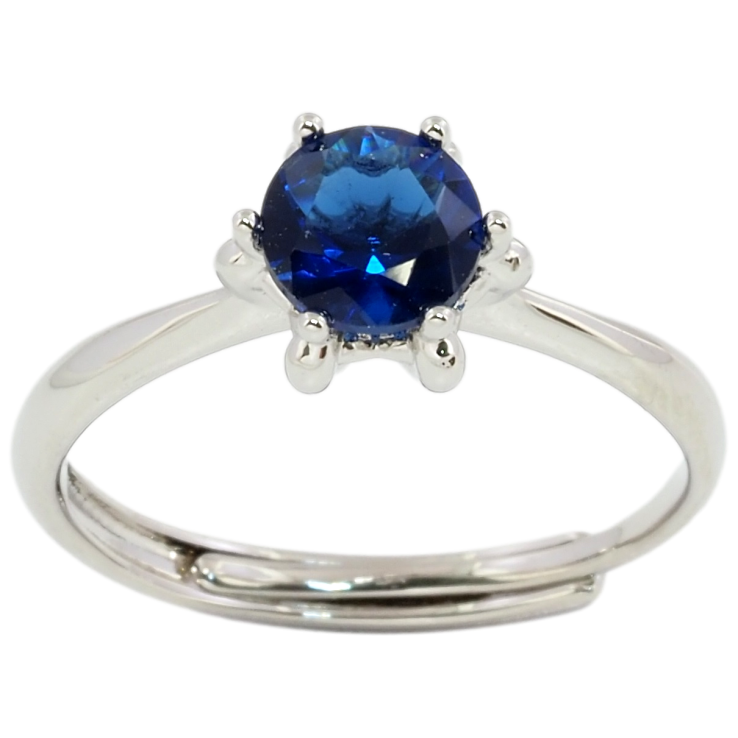 Каблучка Xuping Родій Синій фіаніт, ø 6мм фото №22