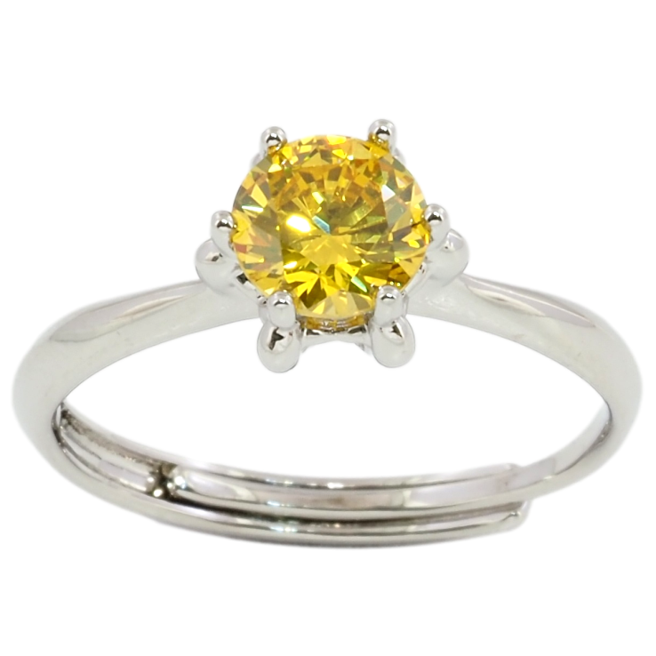 Каблучка Xuping Родій Жовтий фіаніт, ø 6мм фото №13