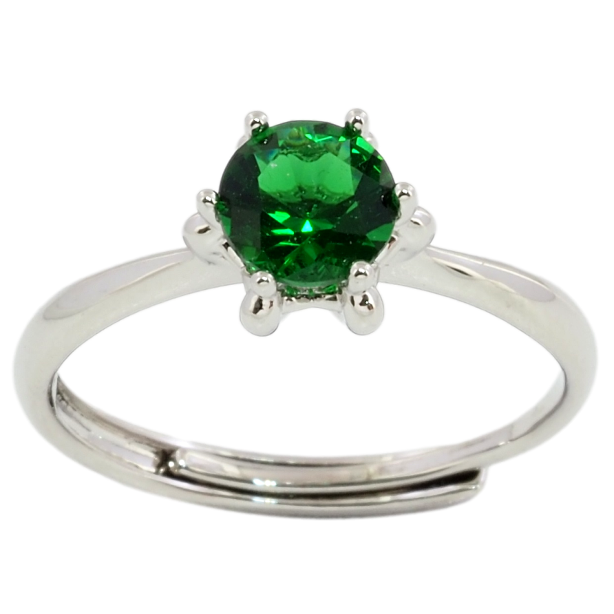 Каблучка Xuping Родій Зелений фіаніт, ø 6мм фото №1