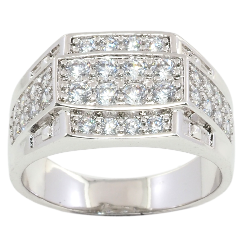 Перстень Xuping Родий Инкрустация цирконием фото №1 Перстень Xuping Родий Инкрустация цирконием фото №1