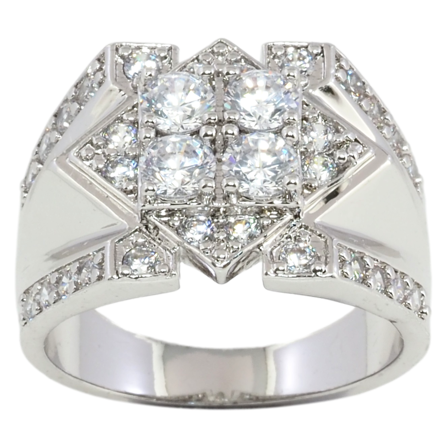 Перстень Xuping Родій Візерунок з цирконієм фото №1