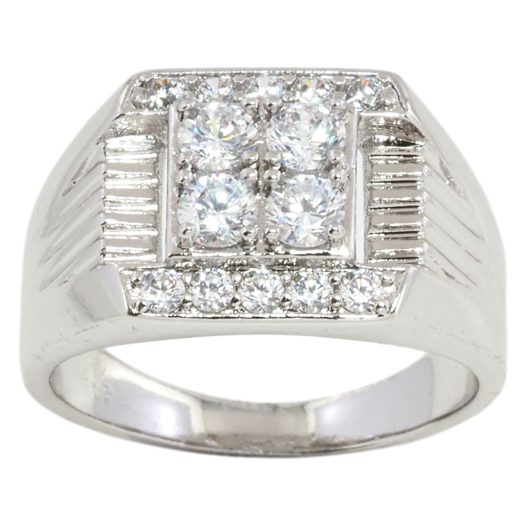 Перстень Xuping Родій Візерунок з цирконієм фото №4 Перстень Xuping Родій Візерунок з цирконієм фото №4