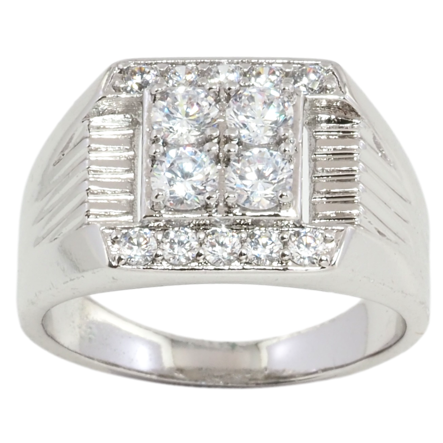 Перстень Xuping Родий Узор с цирконием фото №1 Перстень Xuping Родий Узор с цирконием фото №1