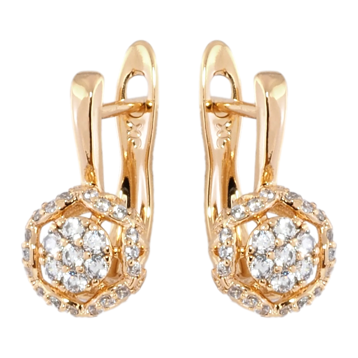 Серьги Xuping Позолота 18K английский замок Декоративный узор с цирконием фото №21