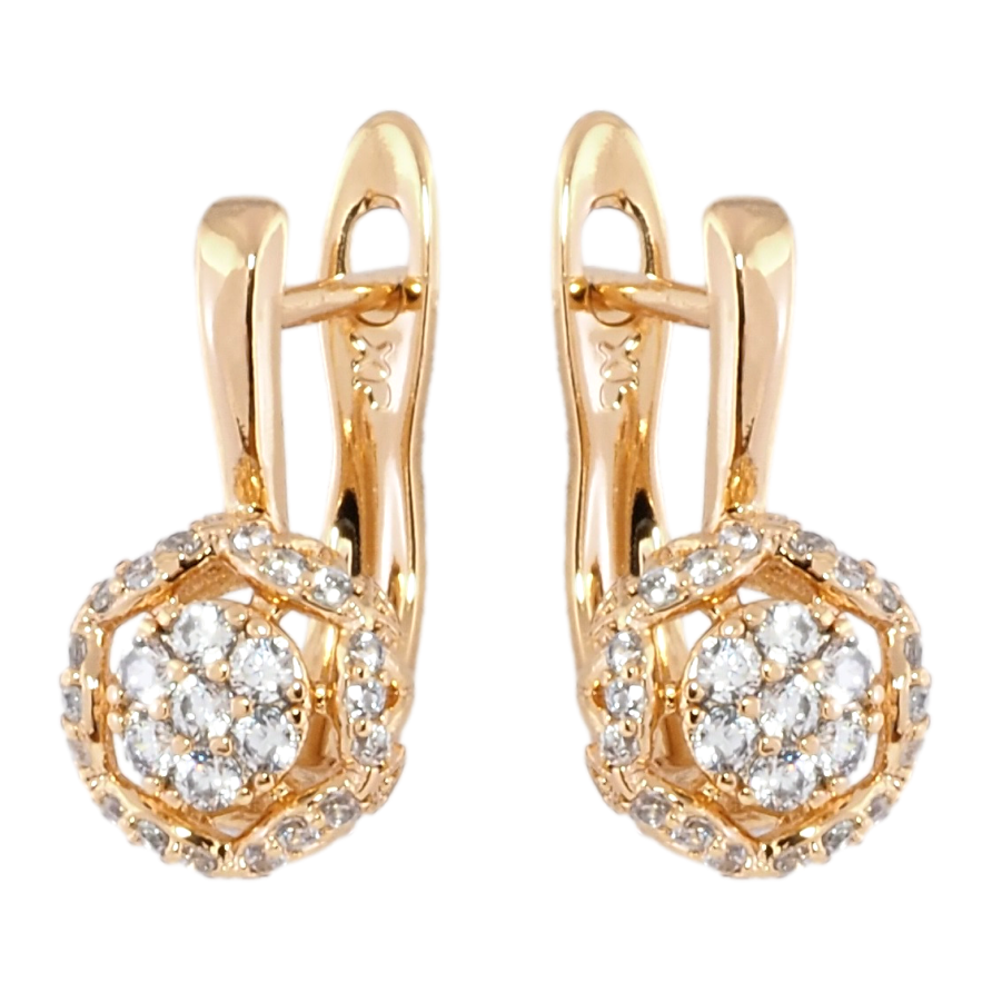 Серьги Xuping Позолота 18K английский замок Декоративный узор с цирконием фото №1