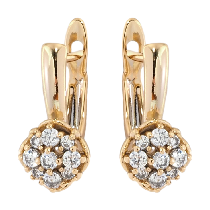 Серьги Xuping Позолота 18K английский замок Узор с цирконием фото №7