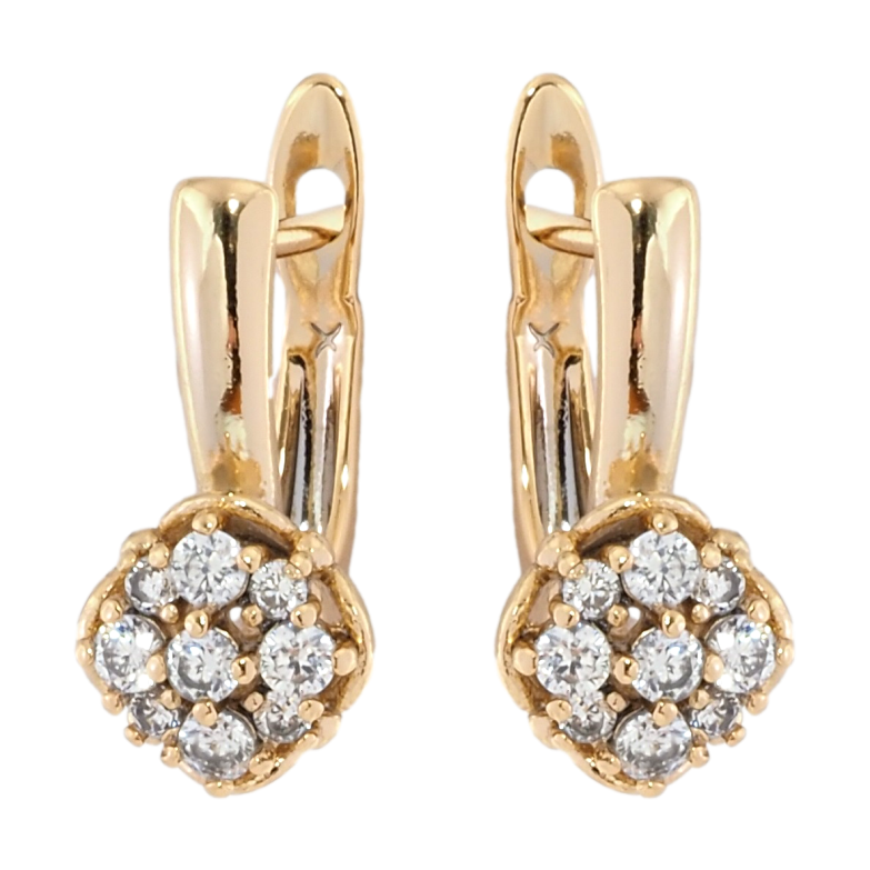 Серьги Xuping Позолота 18K английский замок Узор с цирконием фото №14