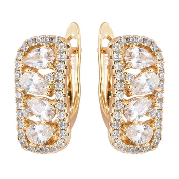 Серьги Xuping Позолота 18K английский замок Инкрустация цирконием фото №17