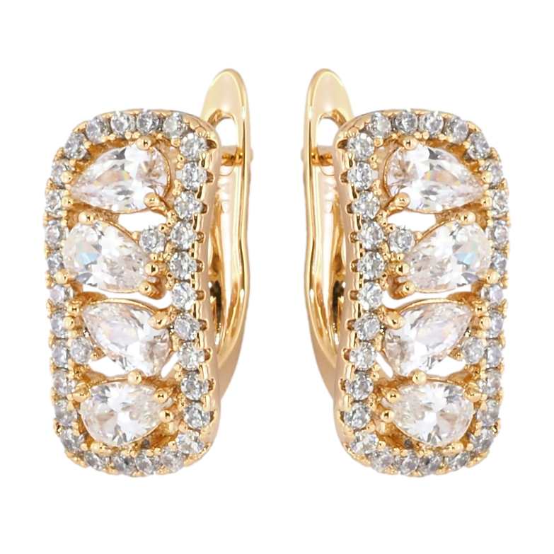 Серьги Xuping Позолота 18K английский замок Инкрустация цирконием фото №2