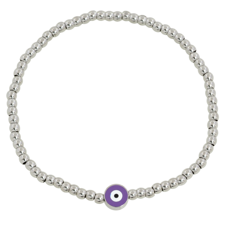 Браслет Xuping ТТМ Stainless Steel колір Родій Сріблясті намистини з оберегом, ø 7мм на резинці 17-20см х 3мм фото №10 Браслет Xuping ТТМ Stainless Steel колір Родій Сріблясті намистини з оберегом, ø 7мм на резинці 17-20см х 3мм фото №10