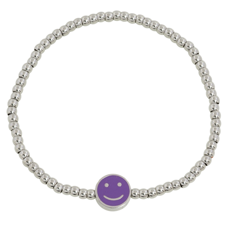 Браслет Xuping ТТМ Stainless Steel колір Родій Сріблясті намистини зі смайликом ø 10мм на резинці 17-20см х 3мм фото №7 Браслет Xuping ТТМ Stainless Steel колір Родій Сріблясті намистини зі смайликом ø 10мм на резинці 17-20см х 3мм фото №7