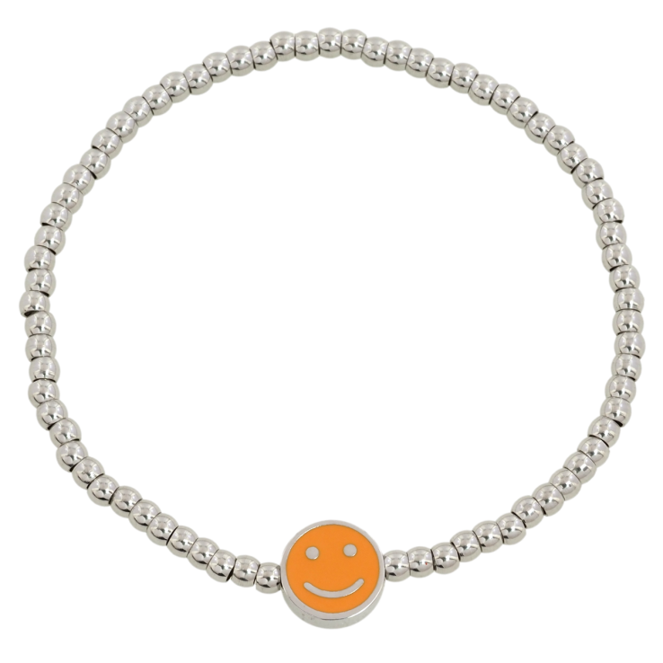 Браслет Xuping ТТМ Stainless Steel колір Родій Сріблясті намистини зі смайликом ø 10мм на резинці 17-20см х 3мм фото №8 Браслет Xuping ТТМ Stainless Steel колір Родій Сріблясті намистини зі смайликом ø 10мм на резинці 17-20см х 3мм фото №8