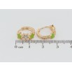 Серьги Xuping Позолота 18K колечки Звезды с салатовой эмалью и цирконием фото №2