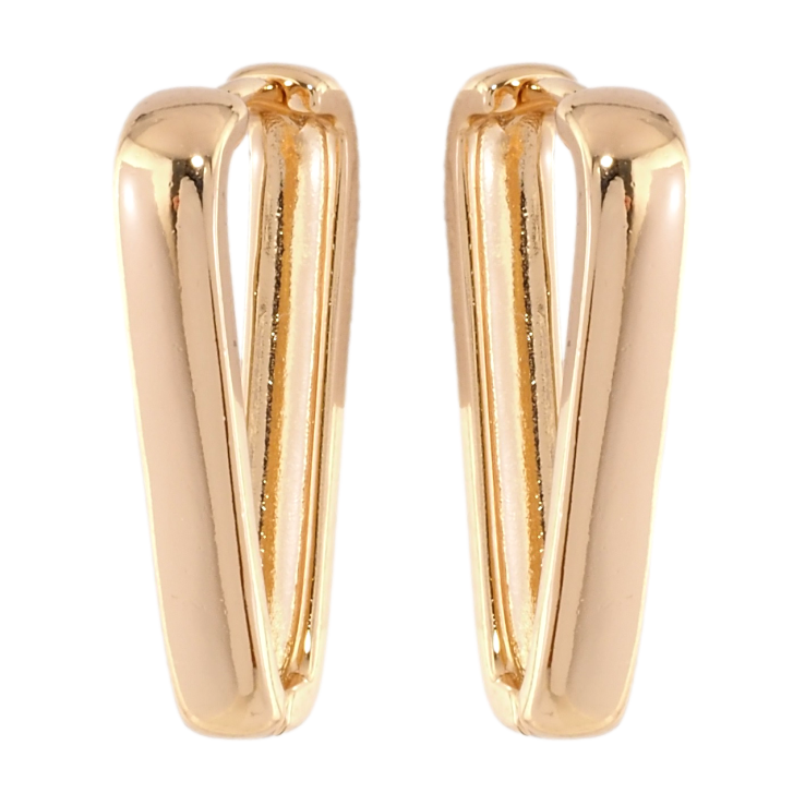 Серьги Xuping Позолота 18K колечки Треугольные фото №9