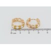 Серьги Xuping Позолота 18K колечки Узор желто-белой эмалью фото №2