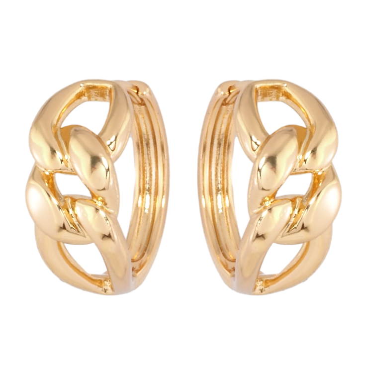 Серьги Xuping Позолота 18K колечки Узор цепочка фото №10