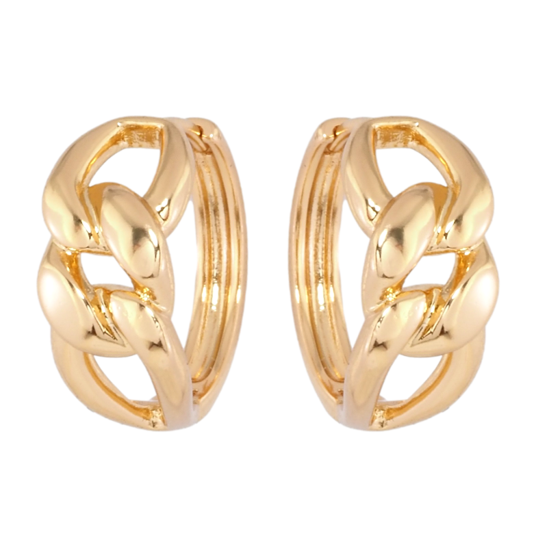 Серьги Xuping Позолота 18K колечки Узор цепочка фото №1