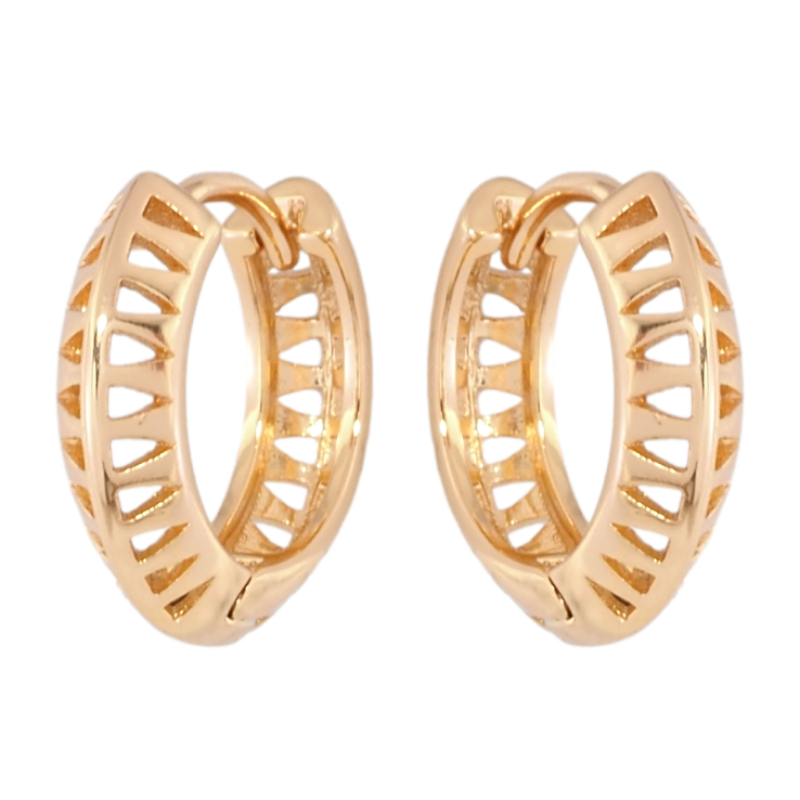Серьги Xuping Позолота 18K колечки Резной узор фото №22
