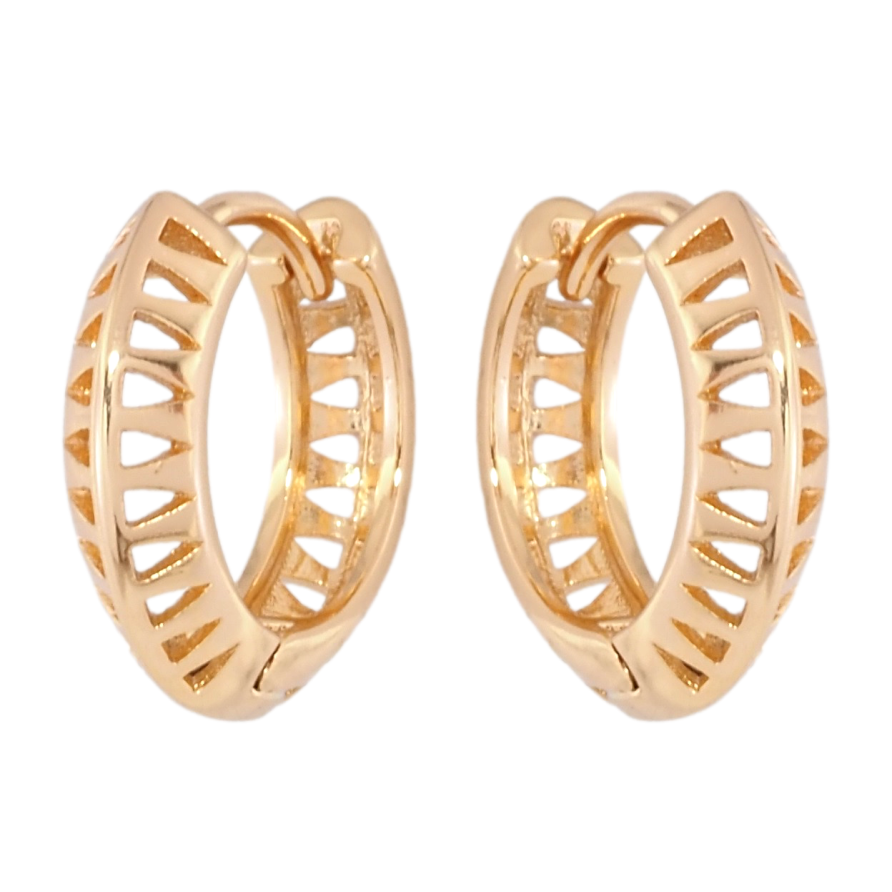 Серьги Xuping Позолота 18K колечки Резной узор фото №1