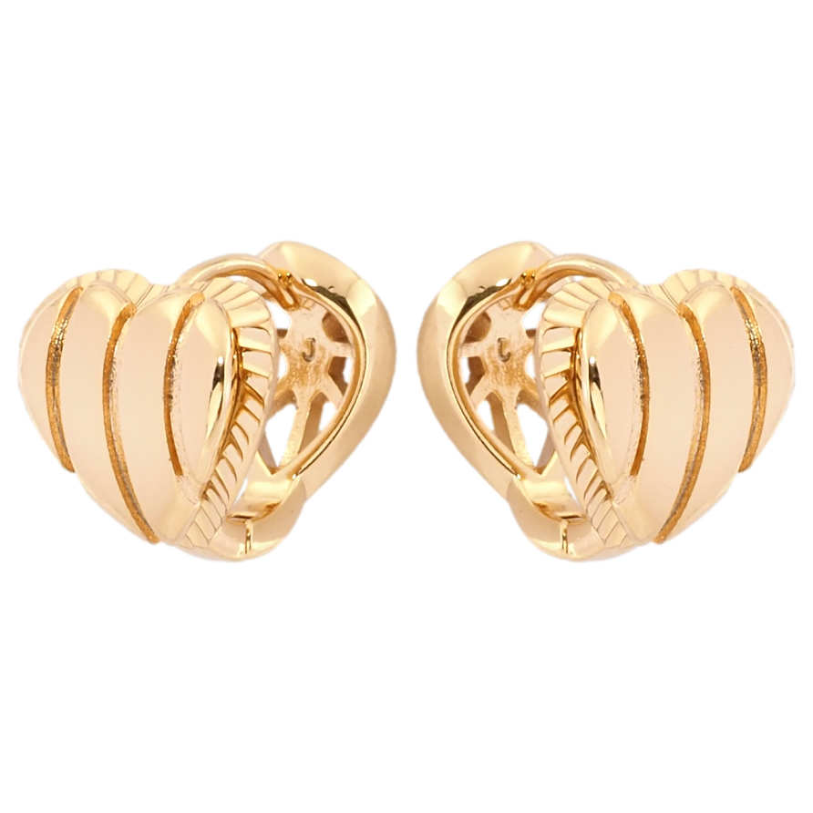 Серьги Xuping Позолота 18K колечки Сердечки фото №1