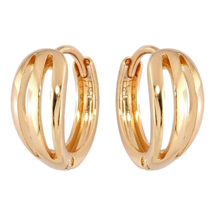 Серьги Xuping Позолота 18K колечки Резной узор фото №21