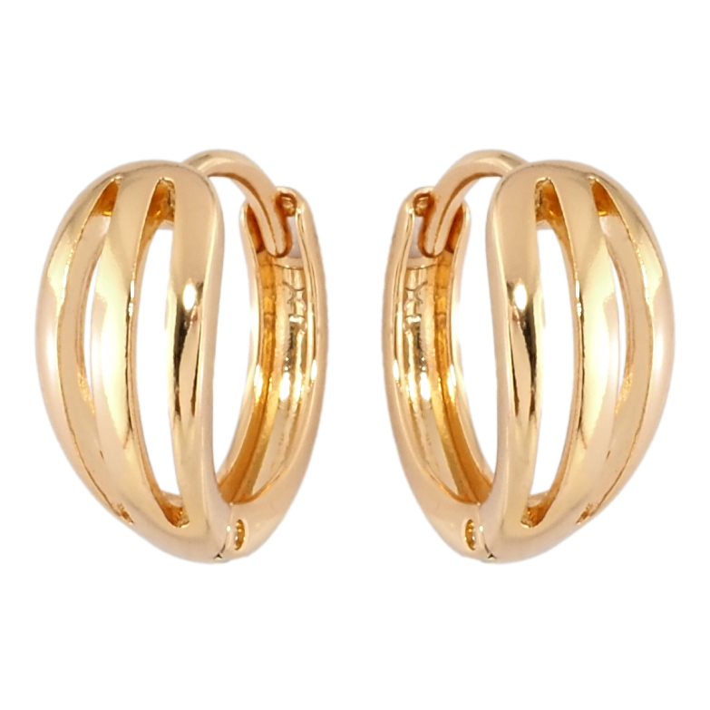 Серьги Xuping Позолота 18K колечки Резной узор фото №9