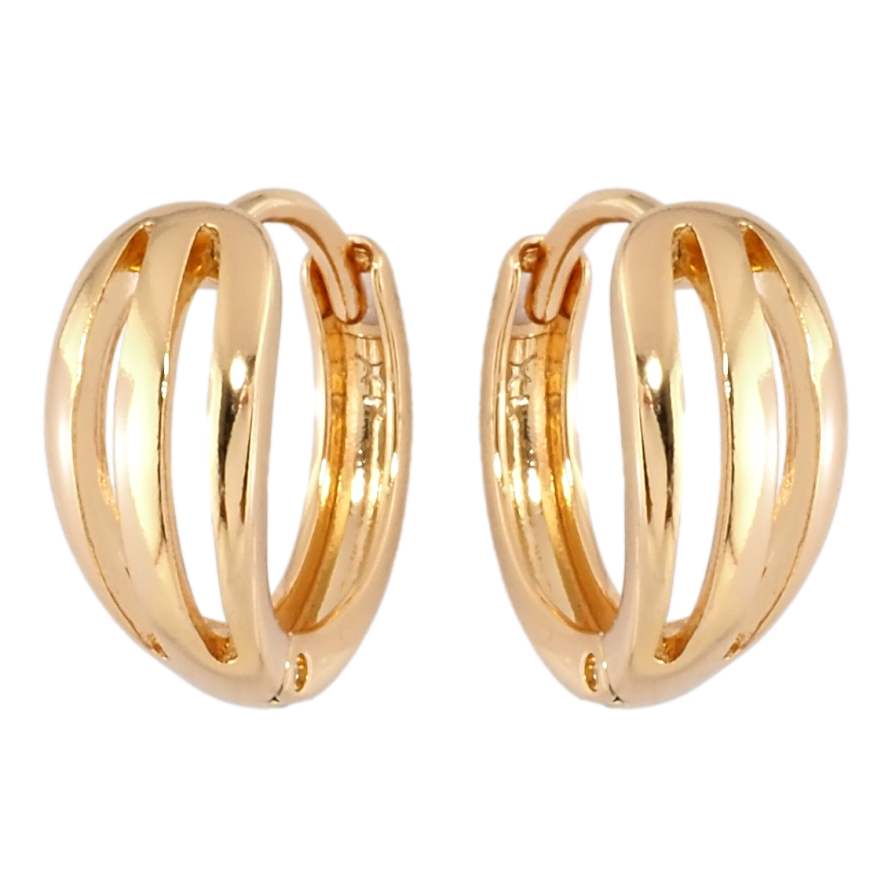 Серьги Xuping Позолота 18K колечки Резной узор фото №1