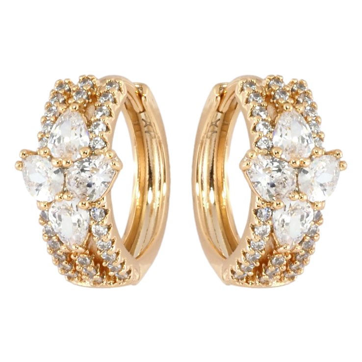 Серьги Xuping Позолота 18K колечки Узор с инкрустацией цирконием фото №22